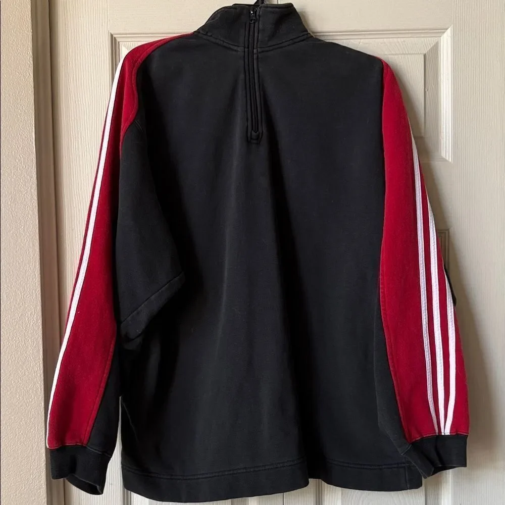 Adidas Men’s Vintage Quarter-Zip Jacket Three Stripe Sweatshirt!